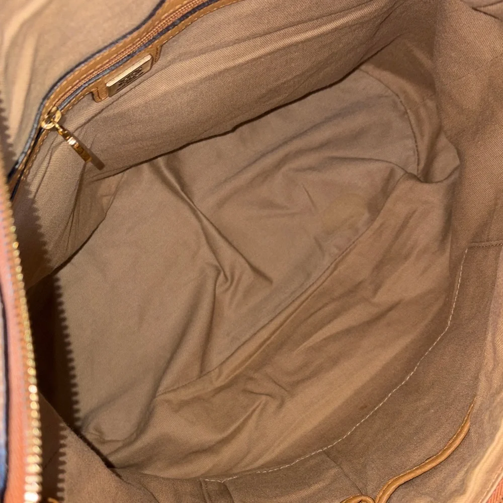 MCM Cognac Visetos Shoulder/ Hobo Bag with  Lock and Key- Clean interior